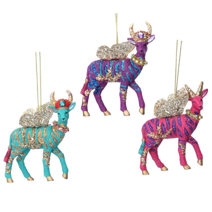 Gisela Graham Gazelle w/Metal Wings Decoration x3